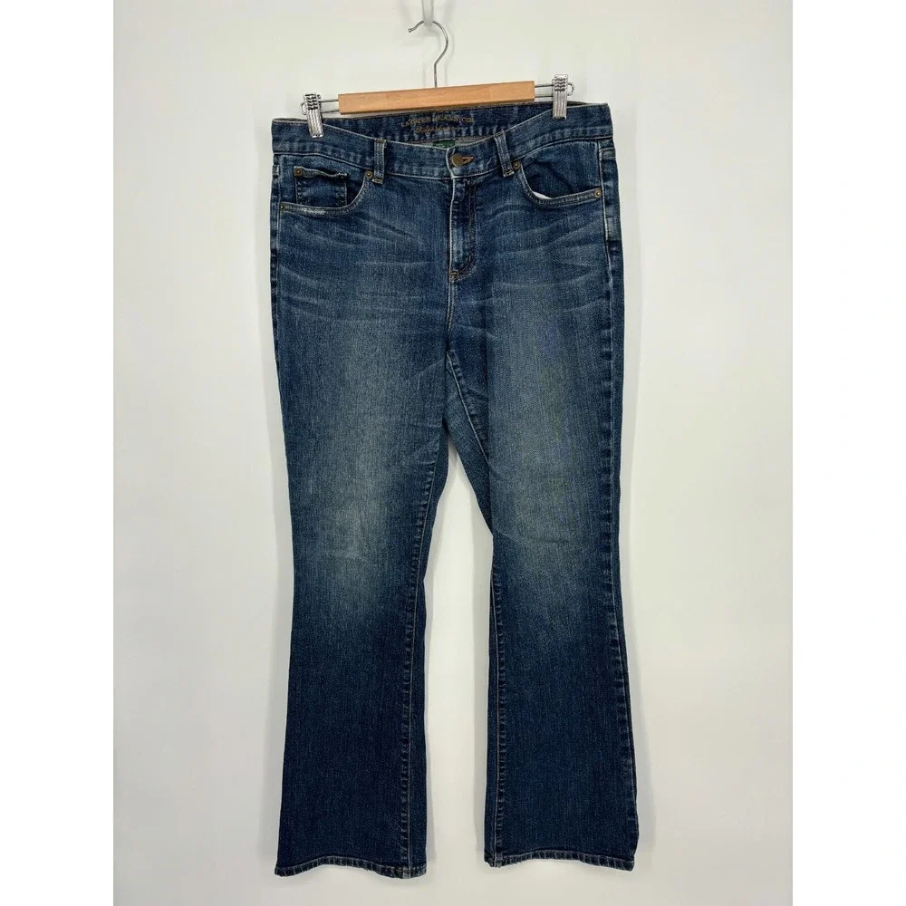Lauren Ralph Lauren Jeans Womens 10 Blue Bootcut Distressed